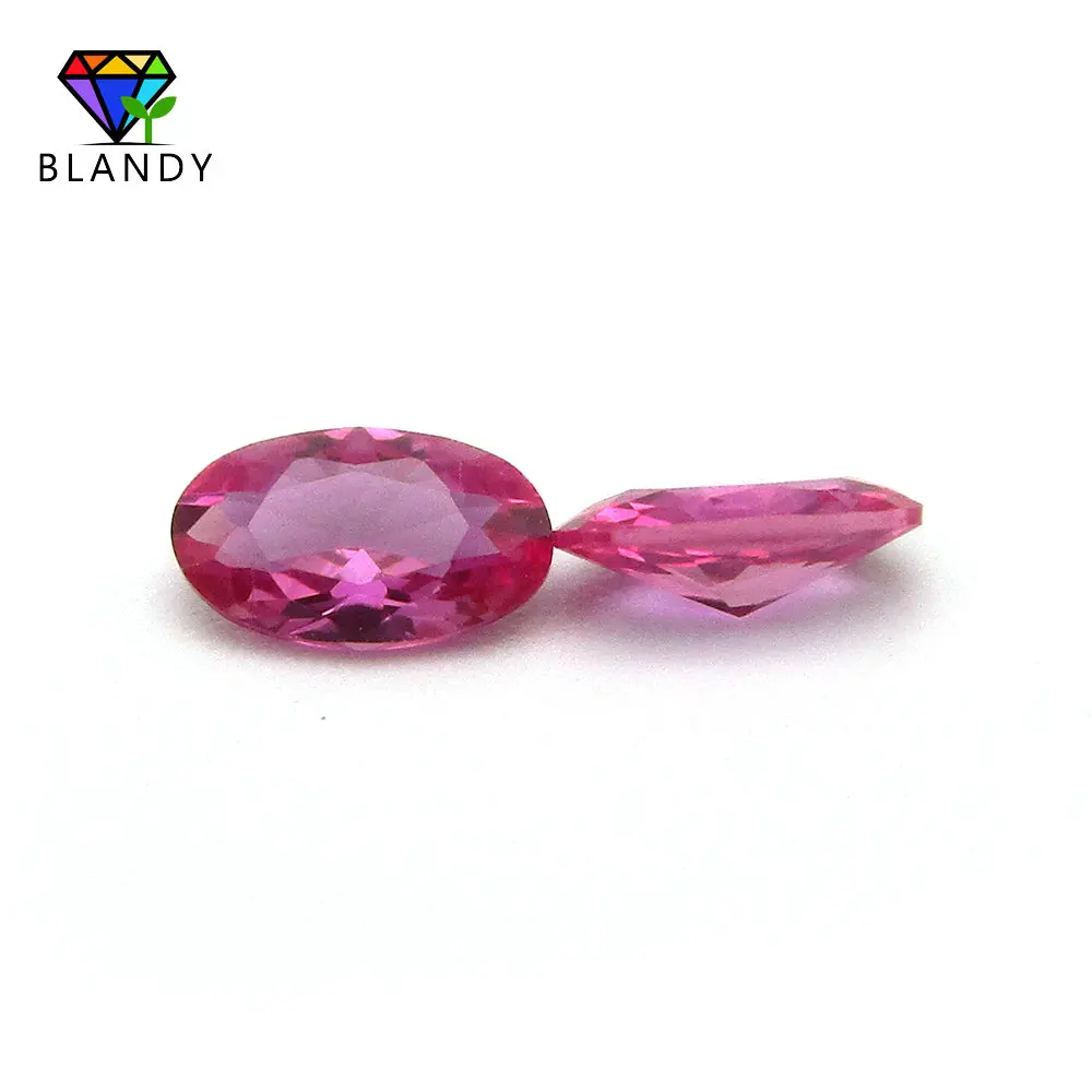 High Quality Rubi Gems 3x5~10x14mm Oval Shape Machine Cut 3# Red Stone Beads Synthetic Corundum Stone For Jewelry Free Shipping