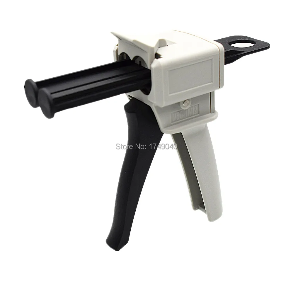 Manual Caulking Gun Dispenser 50ml Two Component AB Epoxy Sealant Glue Gun Applicator Glue Adhensive Squeeze Mixed 1:1 Glue Gun