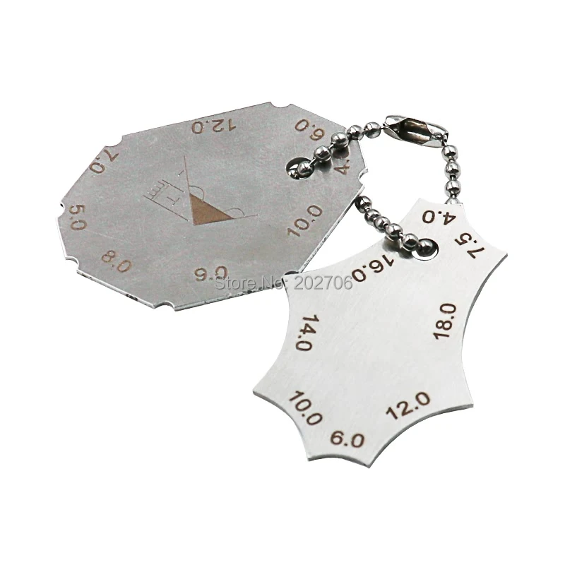 2pcs Pocket Fillet Weld Gauge weld ruler 2pcs Chain set Welding Gauge key weld surface joint inspection gauge