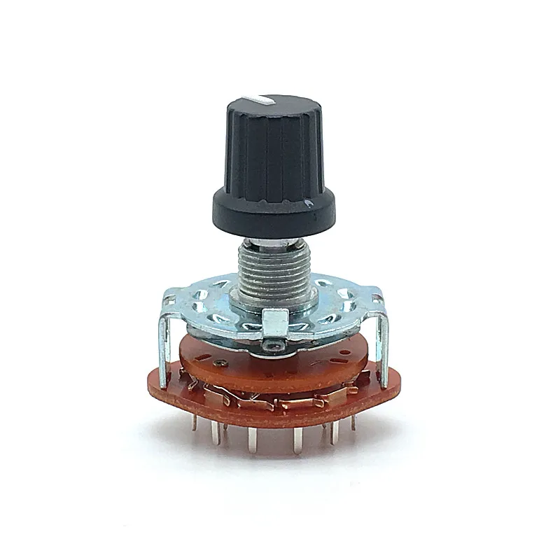 1pc RS25 Shaft Panel Mount 4P3T Band Rotary Switch Selector 4 Pole 3 Position 20MM Plum Shaft With Switch Cap