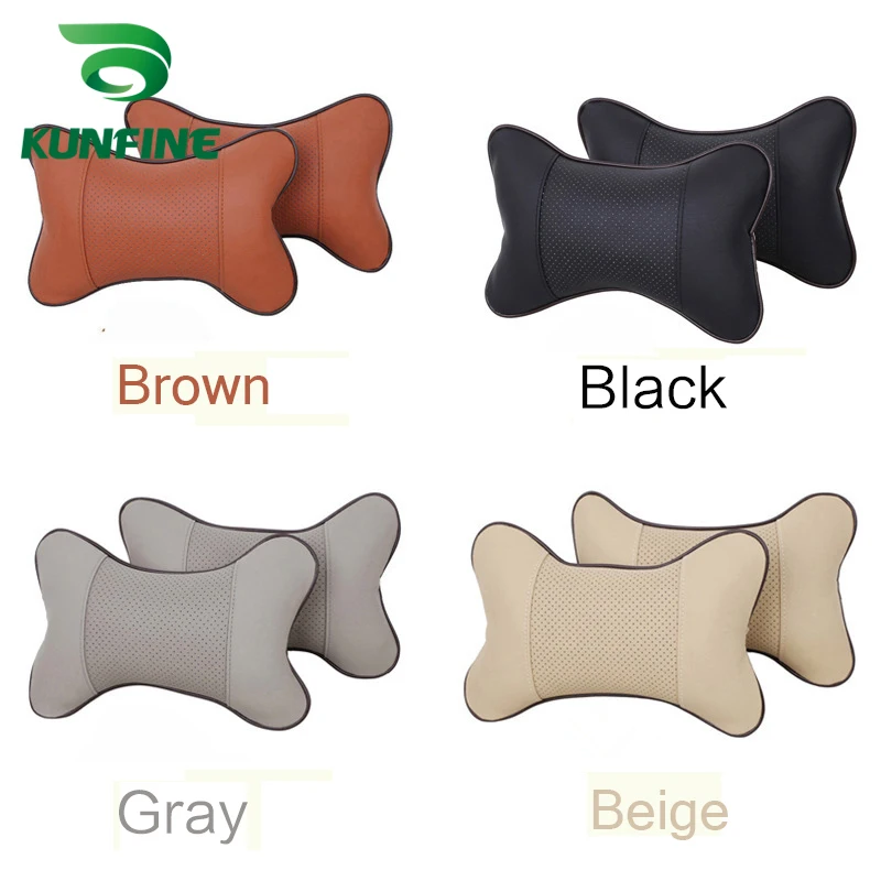 2PCS Pillow Car Headrest Breathe Car Auto Seat Head Neck Rest Cushion Headrest Pillow Pad black brown beige gray