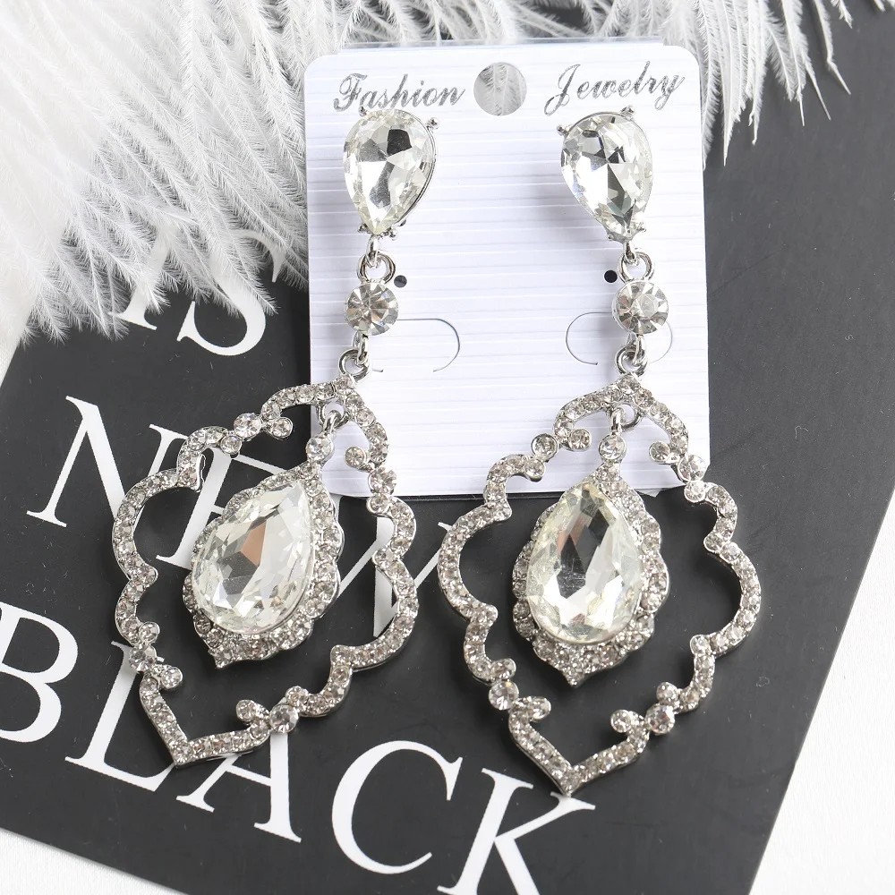 VEYO Vintage Rhinestone Drop Earrings for Women Classic Hollow out design Crystal Gift New
