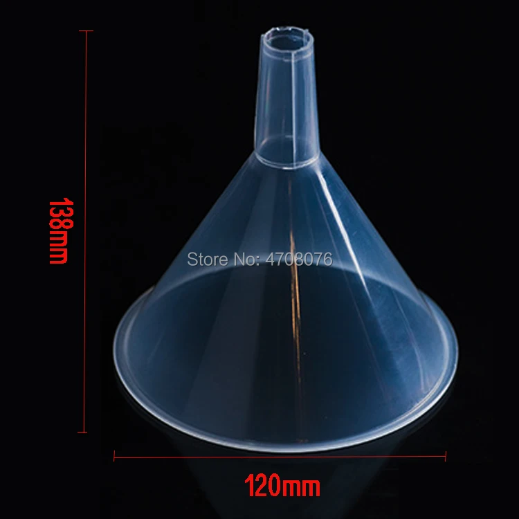 5pcs/set 50-60-75-100-120mm PP funnel Plastic lab filter funnel transparent for laboratory kitchen garage food grade