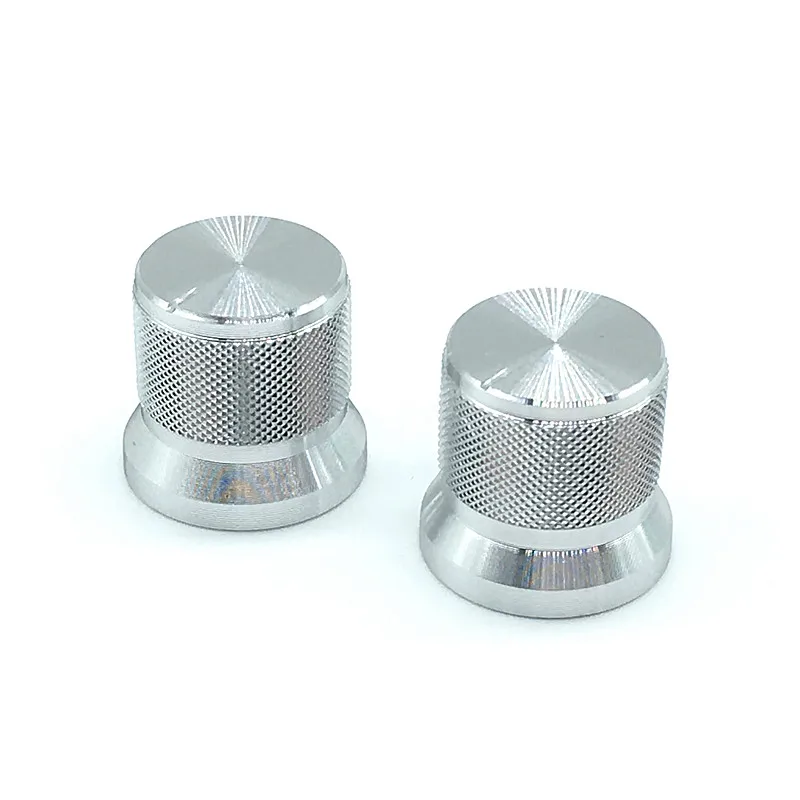 2pcs Silver Aluminium Alloy Switch Caps 17x16mm Potentiometer knobs Encoder Switch Plum Shaft