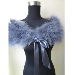 Weiß feder wrap braut wraps 100% marabou feder brautjungfern boleros anlass wraps braut hochzeit shrugs 10 farben