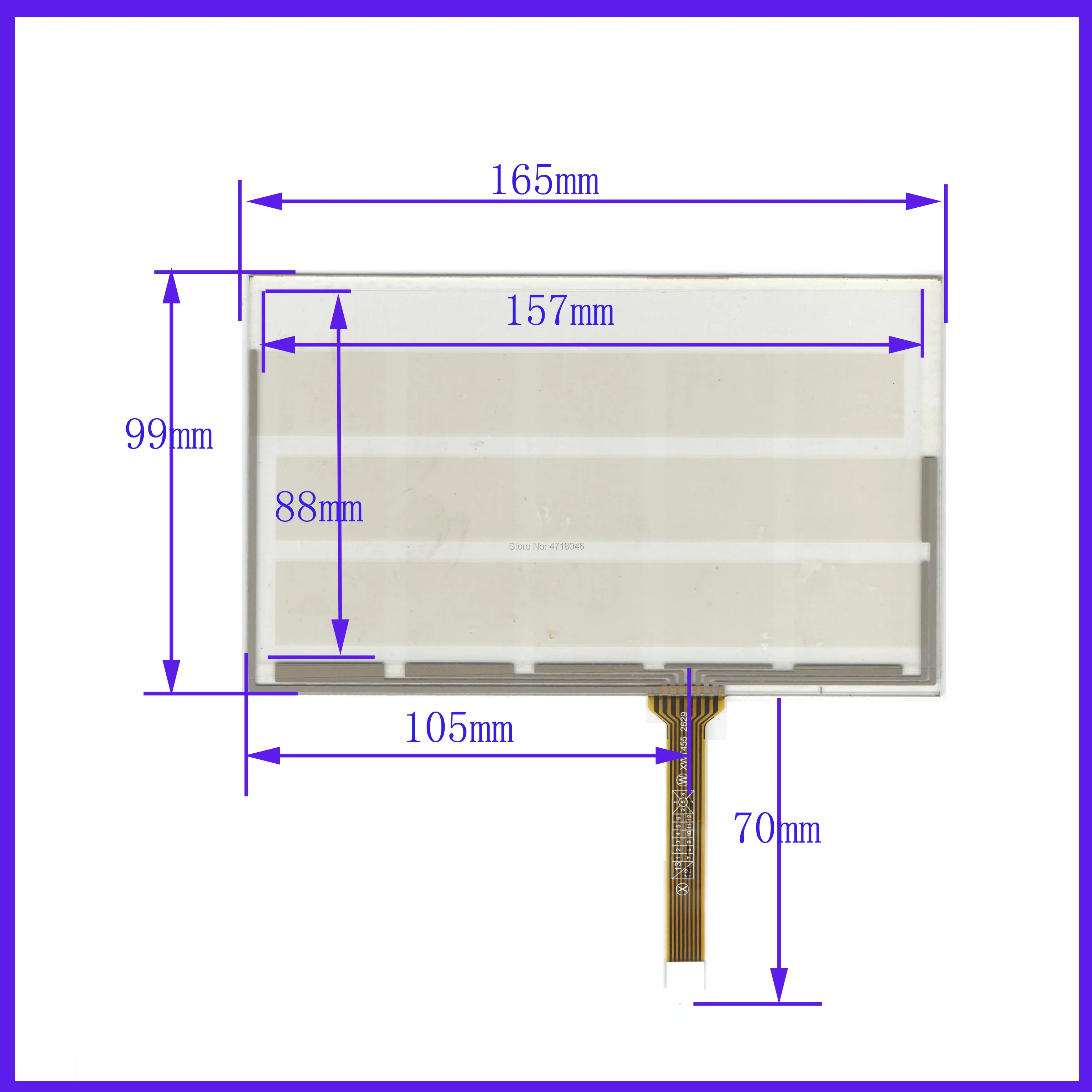 ZhiYuSun wholesale 5PCS/Lot 165*99mm 7inch 8lines resistance screen for car  DVD redio this is compatible  XWT455