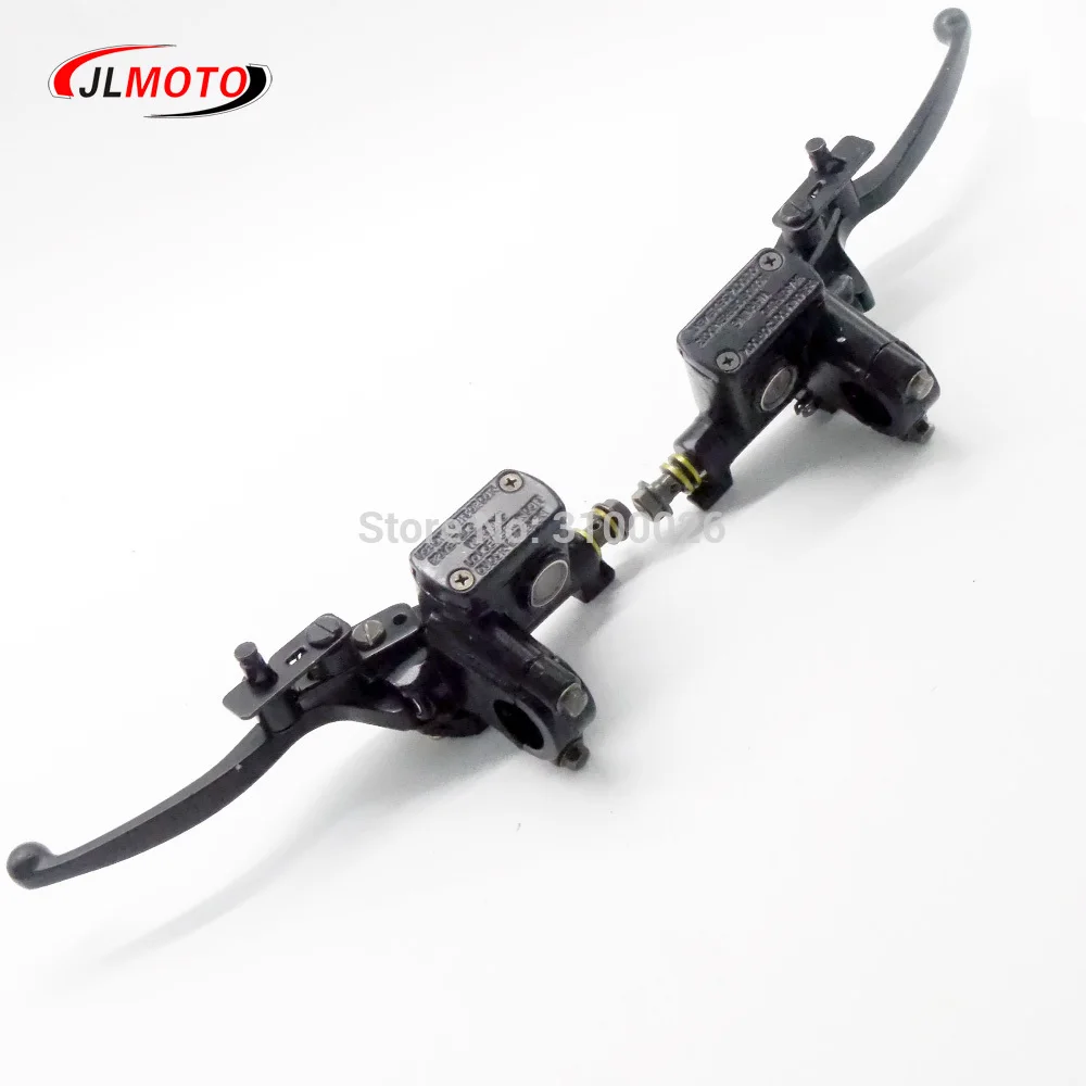 1 Pair L&R Front Master Cylinder 7/8 22mm Handlebar Hydraulic Brake Lever With Parking Brake & Stop Switch Fit For ATV Parts