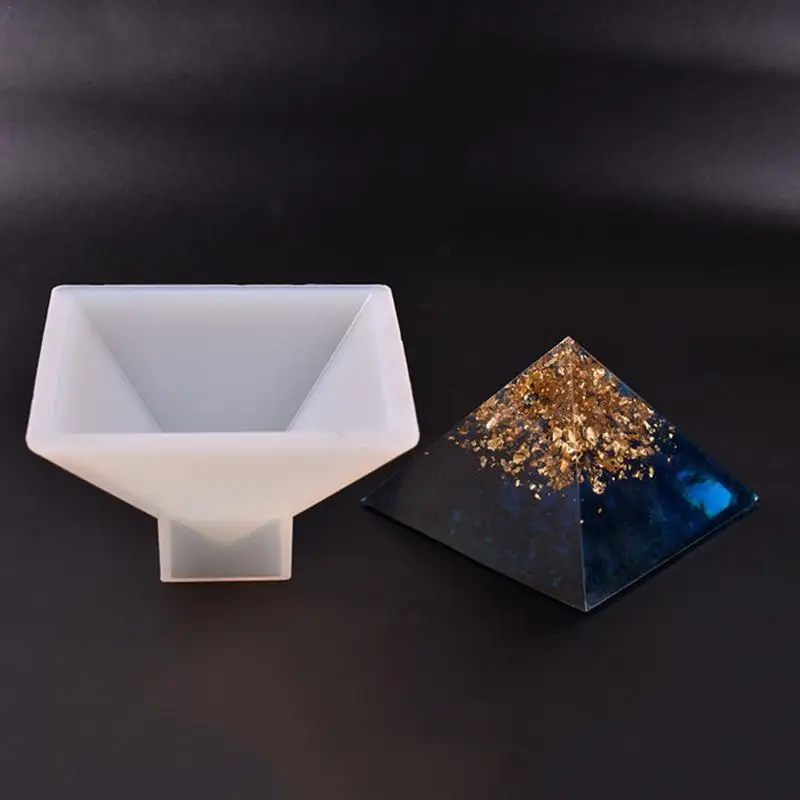 Crystal Epoxy Pyramid Silicone Mould Free Polishing DIY Handmade Jewelry Resin Dry Flower Decoration Model #AW