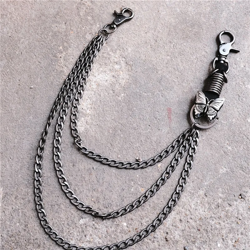 

Men's Motorcyle KeyChain Jean Biker Wallet Belts Chain Bow Charm Gothic Rock Skull Pants Trousers Waist Key Men's BL88