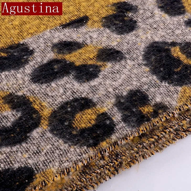 cashmere scarf Leopard print winter women wool Brand shawl hijab luxury for ladies long scarves thick oversize pashmina sjaal