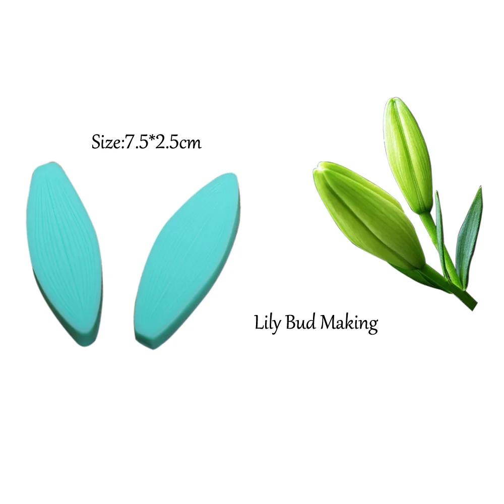 Flower Lily Petal Veiner Silicone Mold Fondant Cake Decorating Tools Chocolate Gumpaste,Sugarcraft Fondant Mold Clay Forms CS203