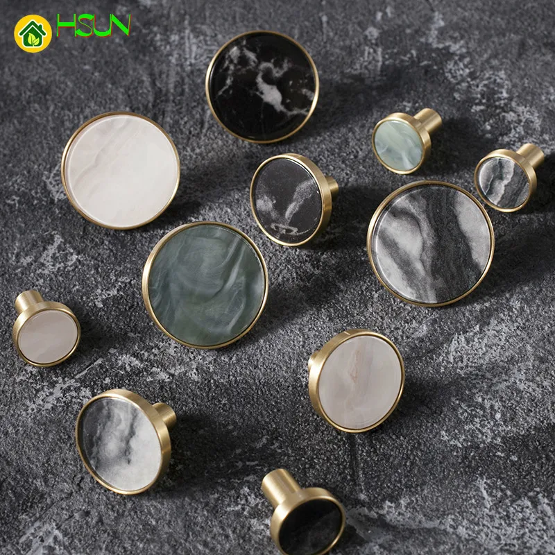 1pc Marblee pattern brass knob Dresser Drawer Knobs Pulls Handles / Cupboard Knobs  Furniture Cabinet Handle Pull Hardware