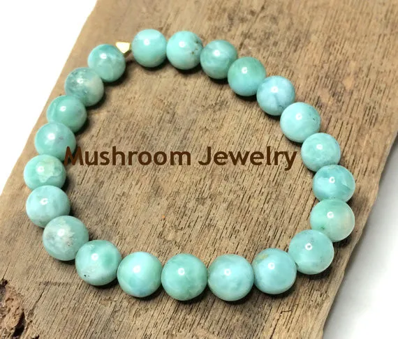 Gold beads amazonite Natural Stone Boho Bracelet