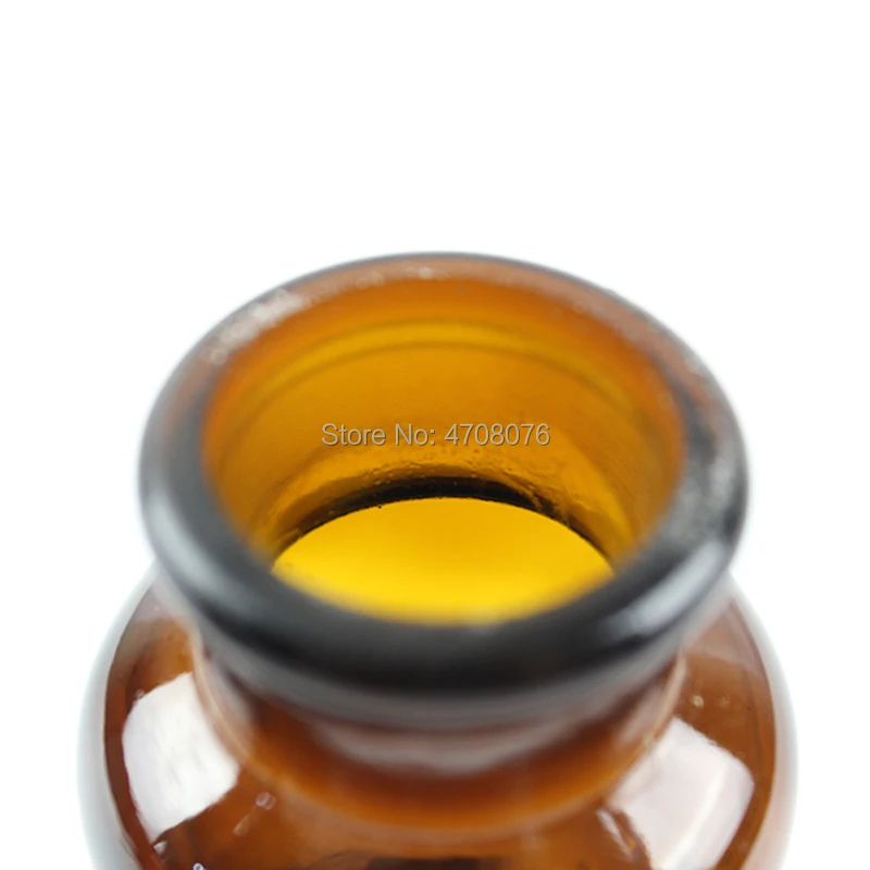 30/60/125/250/500ml Lab glass reagent bottle with glass cover lid Brown sample bottle wide frosted mouth for chemical experiment