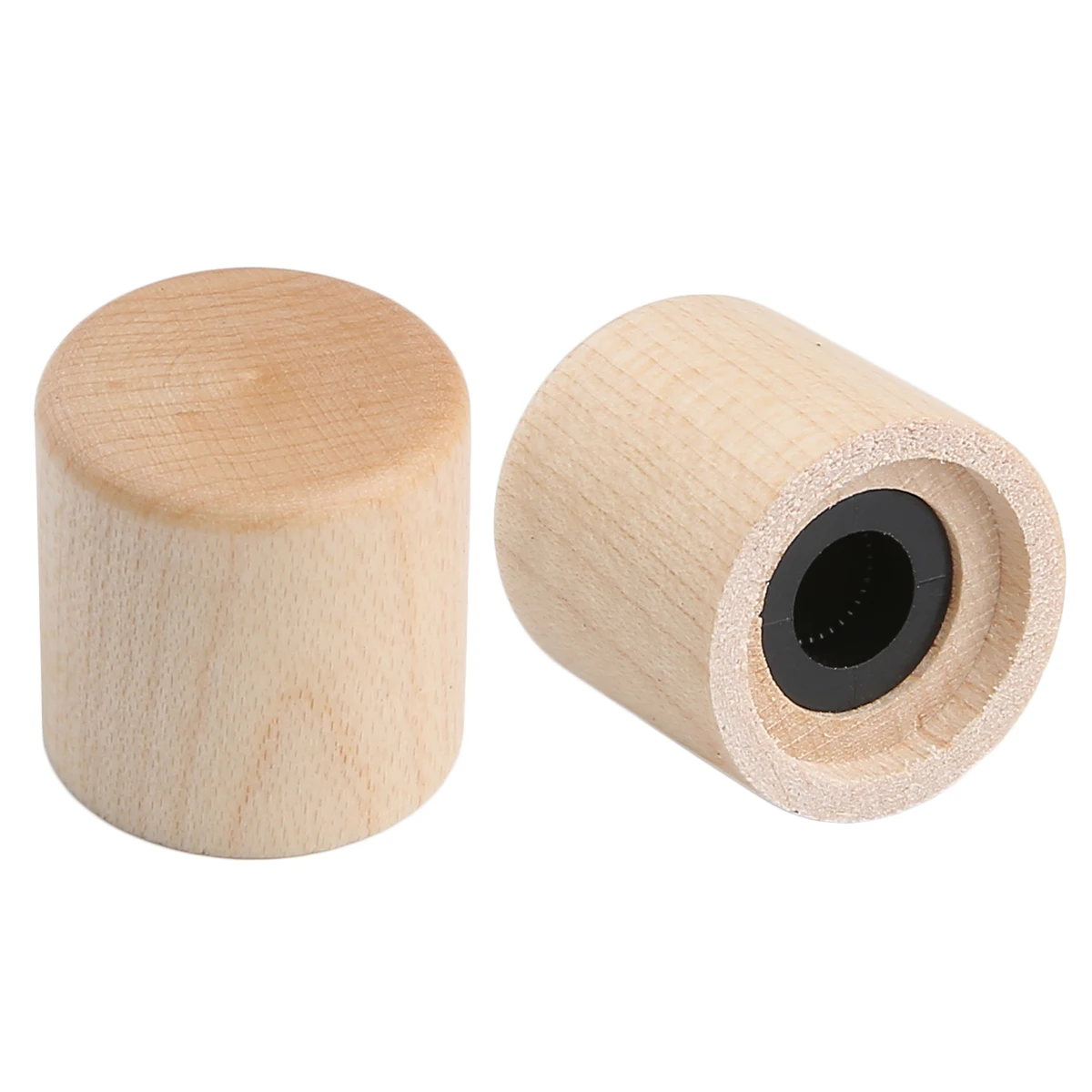 KAISH 2-Pack Wood Knobs TL Style Flat Top Dome Knobs Guitar Bass Wood Knob Barrel Knobs Maple/Rose/Walnut Wood