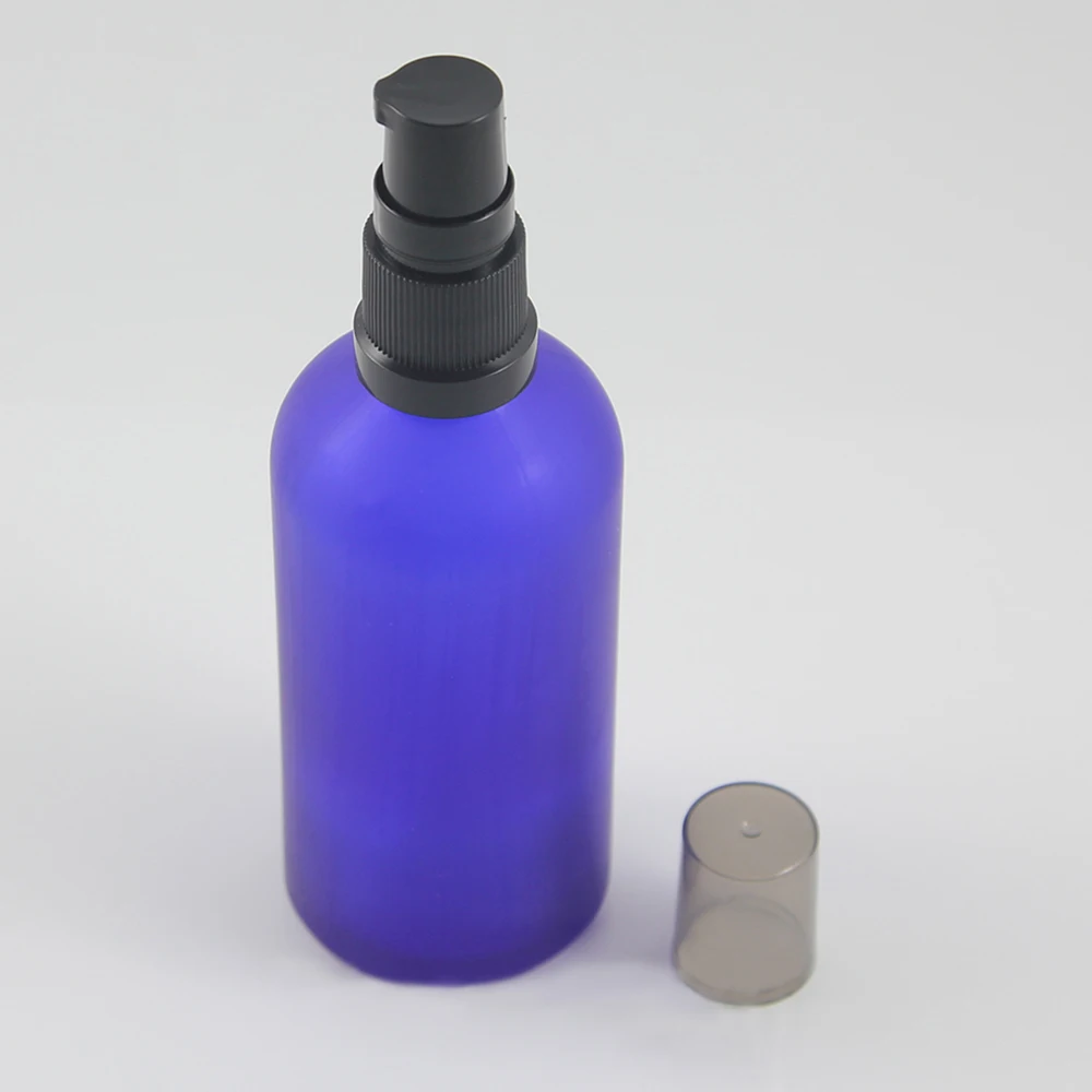 Bouteilles de lotion en verre bleu de 100ml, 100 pièces, vide, emballage pour sérum et cosmétiques de 100ml