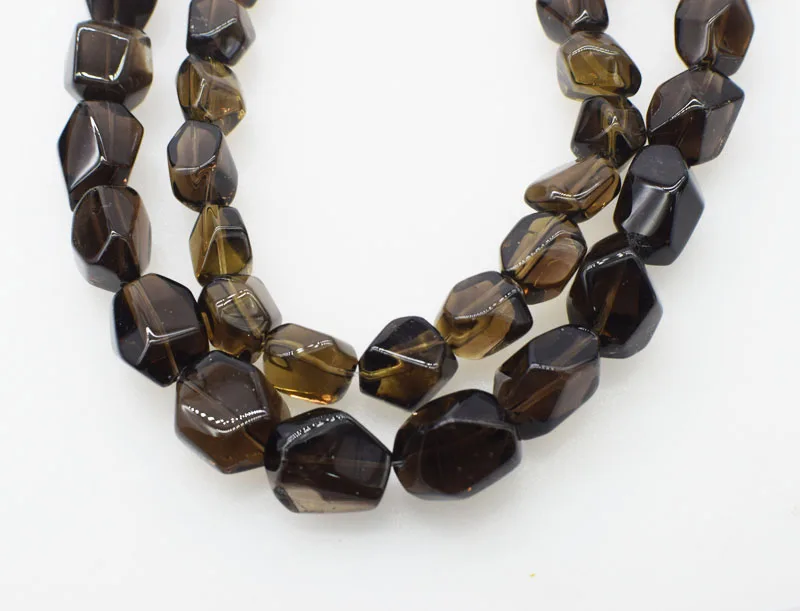 

loose beads Smoky Quartz baroque faceted 15/20mm 15" for DIY jewelry making FPPJ wholesale nature gemstone coral