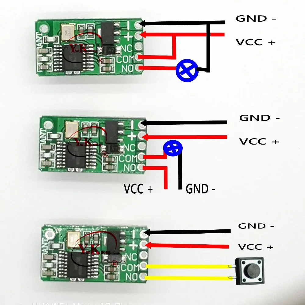 Push Button parallel Remote Control Switch 3.7v4.2v5v6v7.4v9v12v Door Opener Computer Button Trigger button Wireless Switch 433