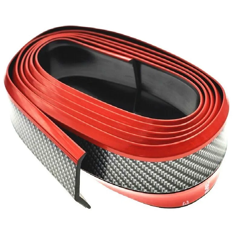 2.5 / M Universal Red Carbon Fiber Car Front Lip Reduces Scratch Edge Bumper Tape