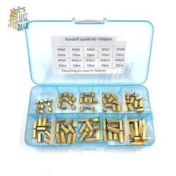 100pcs/set M2 M2.5 M3 Hex Head Brass Spacing Screws Threaded Pillar Pcb Computer Pc Motherboard Standoff Spacer Kit