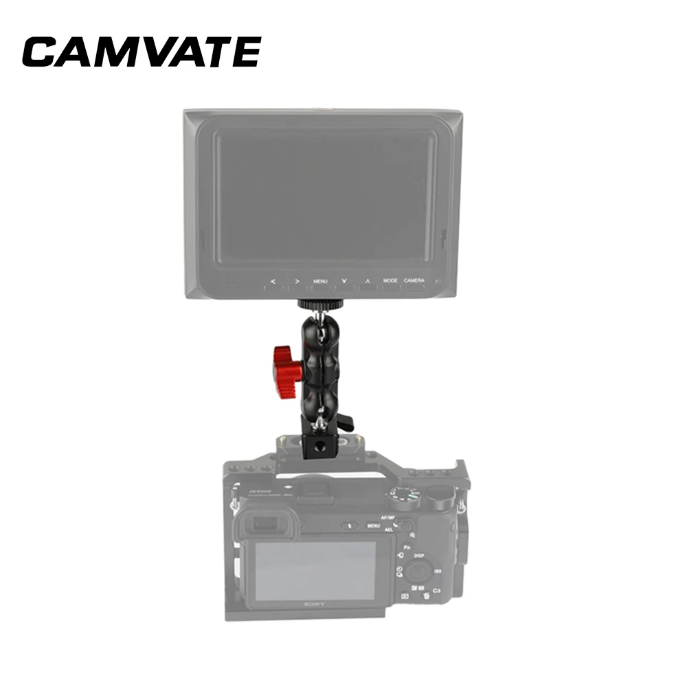 Braccio articolato con testa a sfera CAMVATE con doppio supporto a vite da 1/4 "-20 e morsetto NATO per Monitor, luce Video, Flash, montaggio del microfono
