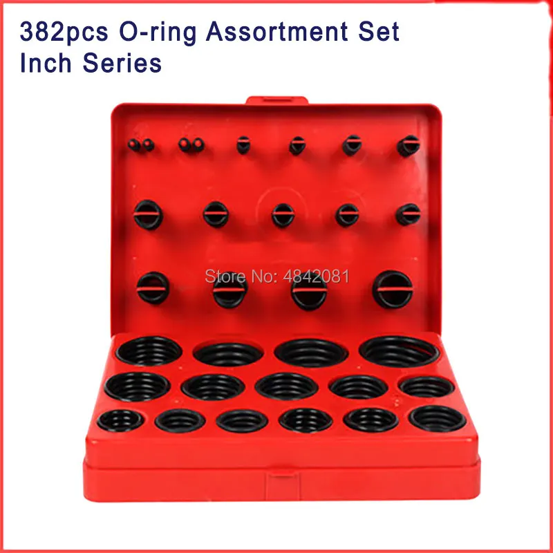 

382pcs Rubber Inch Series O Ring Kit Seal Gasket Universal Rubber O-ring Assortment Set R01-R30