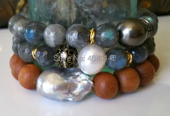 Yoga Stretch Bracelet wooden bead bracelet wooden bracelet for women Baroque Pearl Bracelet