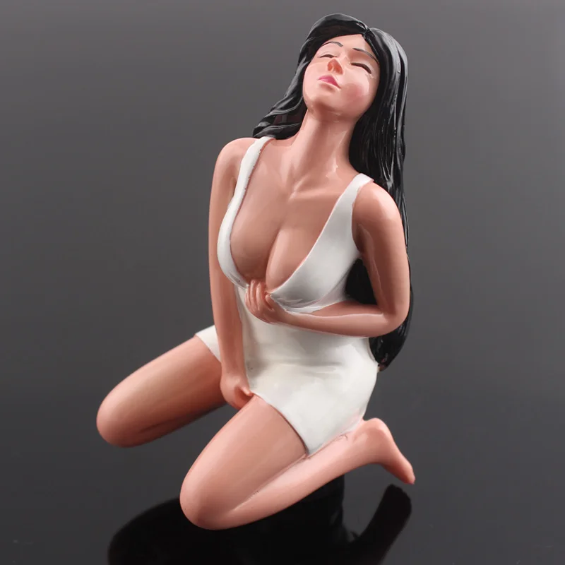 Custom Car Manual Stick Gear Shift Knob Lever Shifter White Dress Brunette Beauty Lady Sexy Girl Alluring Goddess For Universal