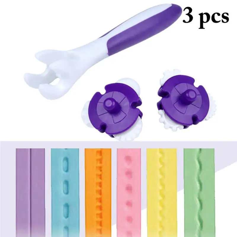 Rolled Fondant Tools Impression Rolling Cutter Cupcake Decorating Roller Cake Decorating Tools Mini Baking Tools With Embosser