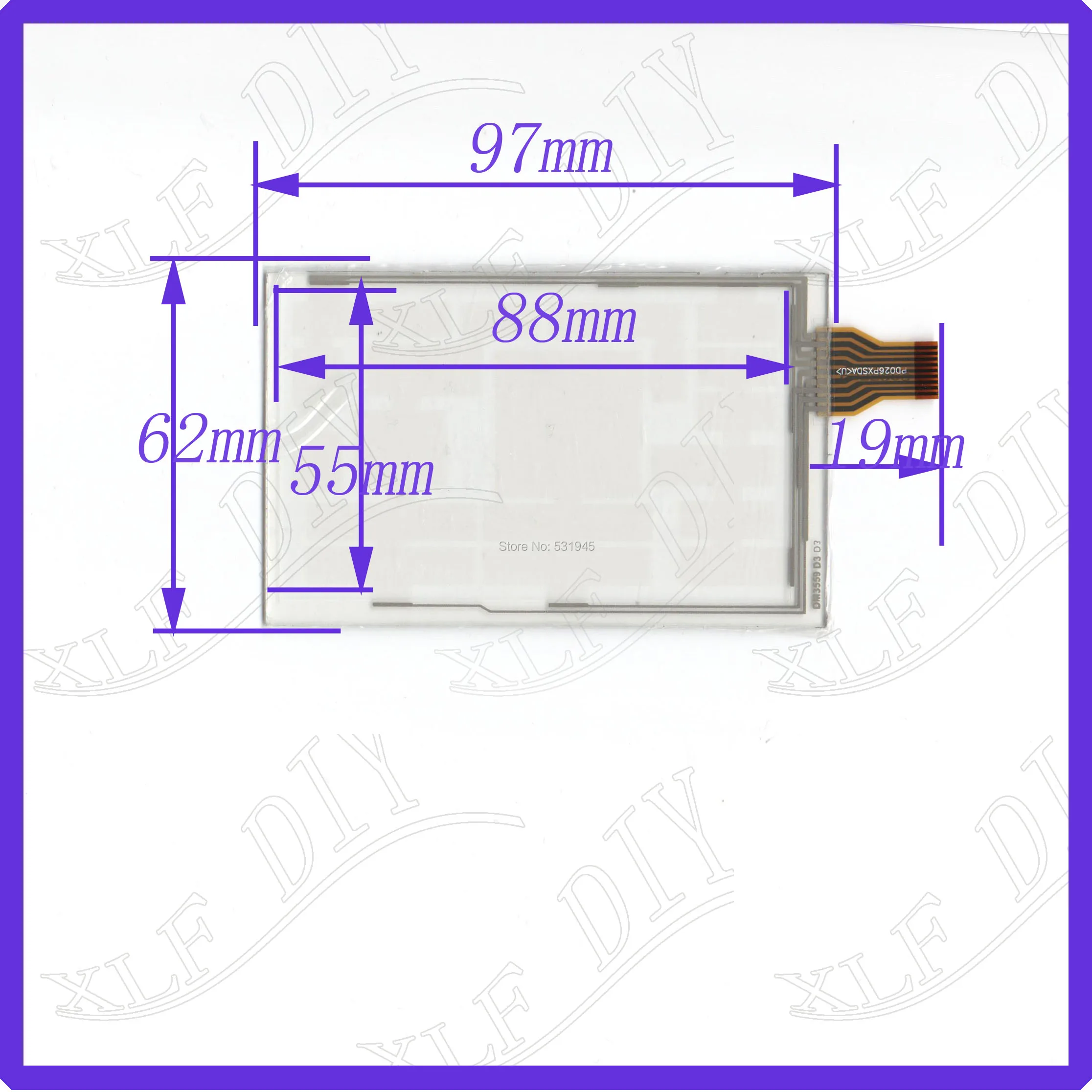 

ZhiYuSun 2.8inch 9-wire resistive touch panel 97*62mm for Car DVD, Navigator screen 97mm*62mm glass this is compatible