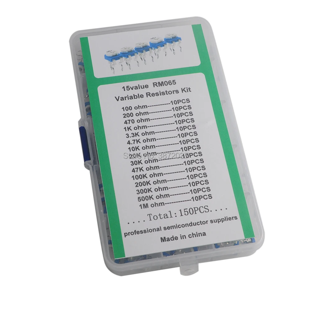150 PCS DIYamll RM065 Potenziometro Kit 15 Valori di 10 pcs ogni valore 100R-1M