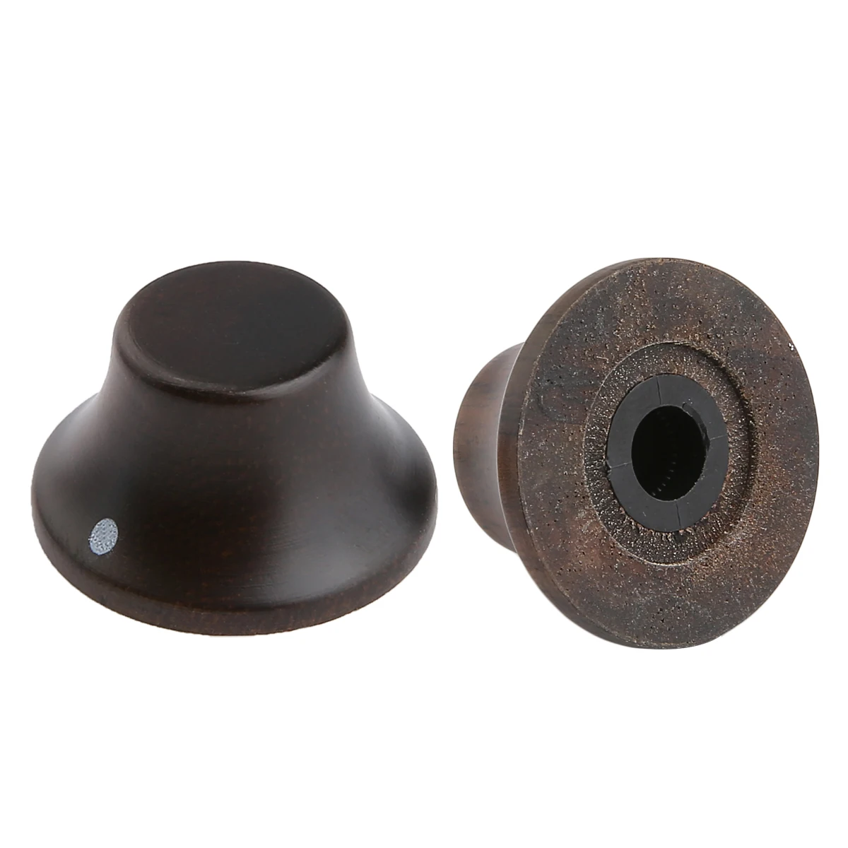 KAISH Wood Knobs LP/Strat Style Bell Knobs Guitar Bass Top Hat Wood Knob with Indicator Dot 5 Different Wood
