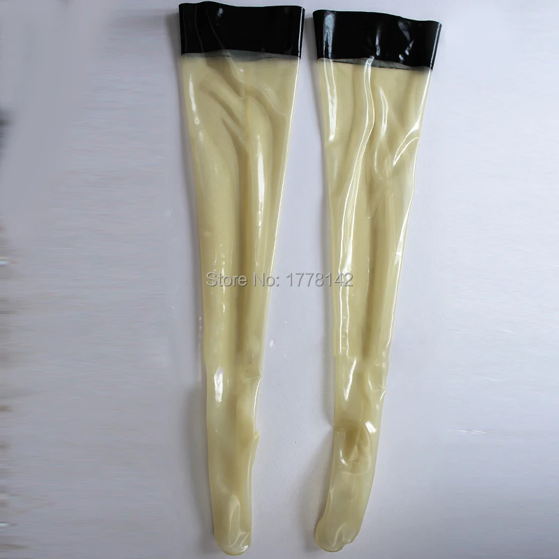 

Transparent Latex Stockings With Trims Rubber Latex Thigh High Stockings customized