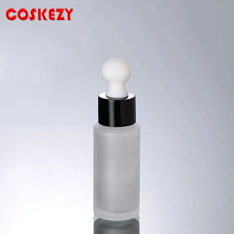 

25ml Frosted Glass Dropper Bottle Refillable Essential Oil Skin care Container, Empty E-liquid Dropper Bottle With Big Bulb