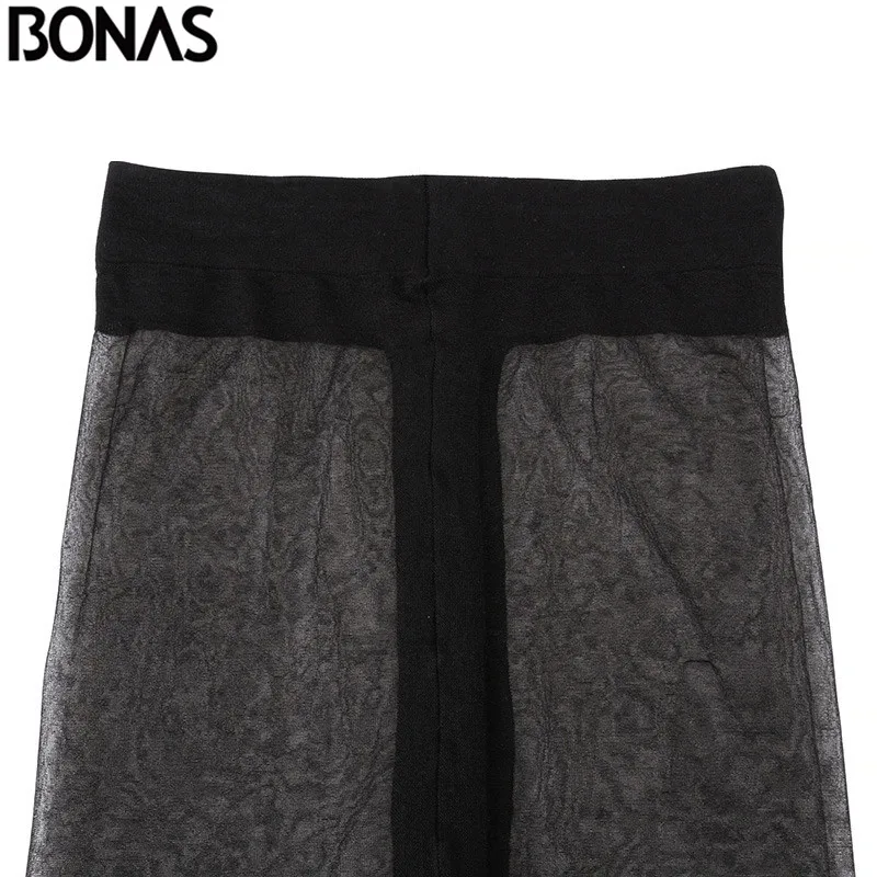 BONAS 15D Calzamaglie Donne calze di Nylon Collant Sottili Resistente Allo Strappo In Nylon Collant T Biforcazione Stretto Sexy di Modo Femminile