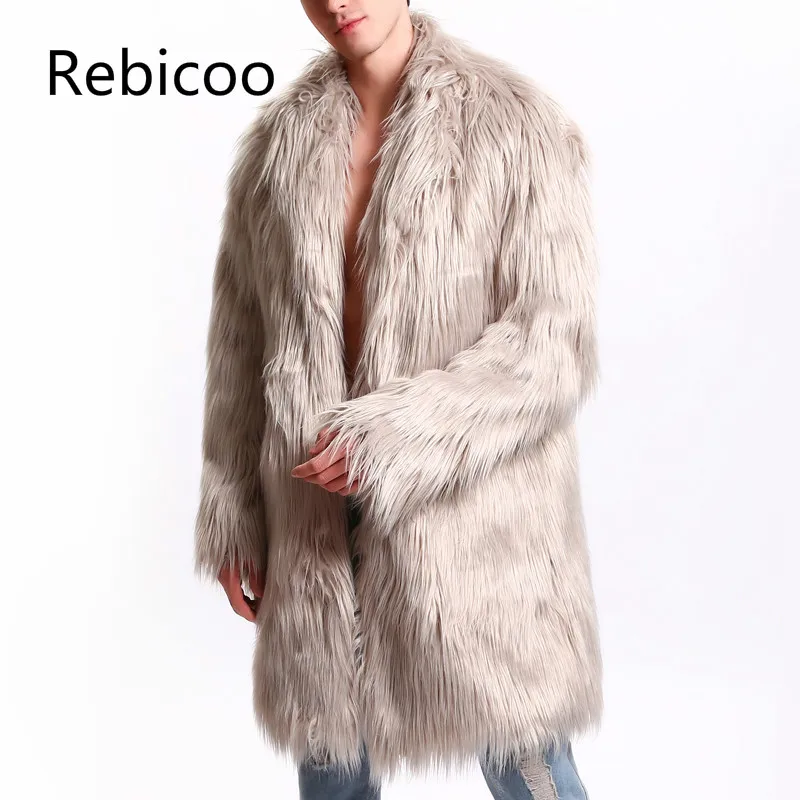 

Mens Fur Coat North Winter Faux Fur Outwear Windbreaker Both Side Coat Men Punk Parka Jackets Brand Overcoats