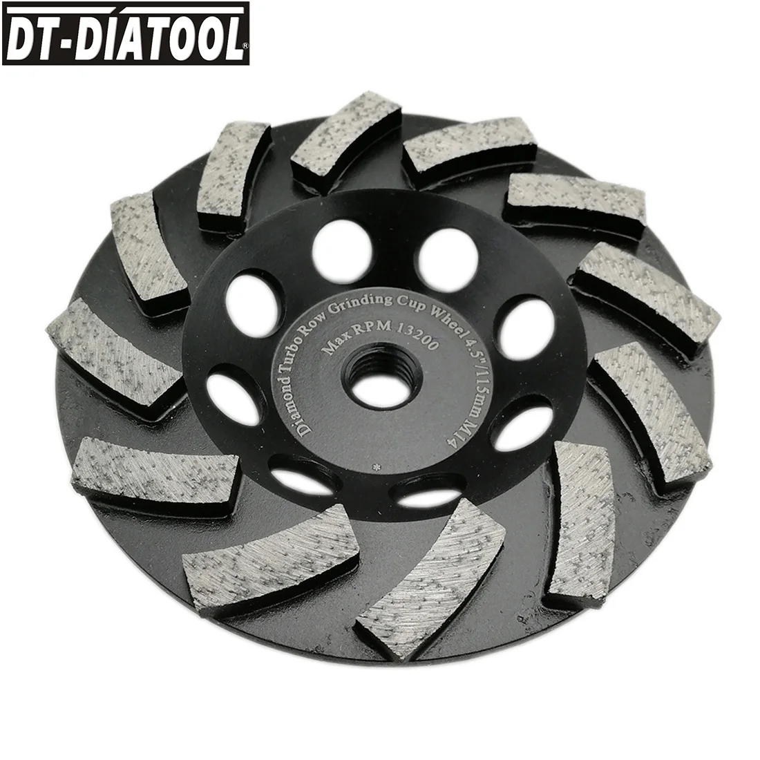 1piece Diamond Grinding Wheel Concrete Turbo Row Cup Grinding Wheel for Concrete Hard Stone with M14 Connection Dia 115mm/4.5