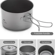Titanium Camping Cookware Set with Foldable Pan #6