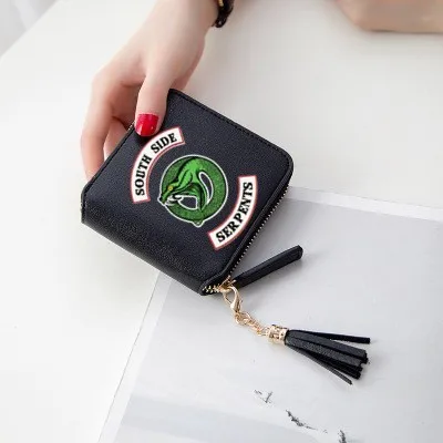 Riverdale Serpents South Side Womens Wallets Purses Print Tassel Leather Wallet Women Mini Purse Zipper Card Bags Lady Wallets