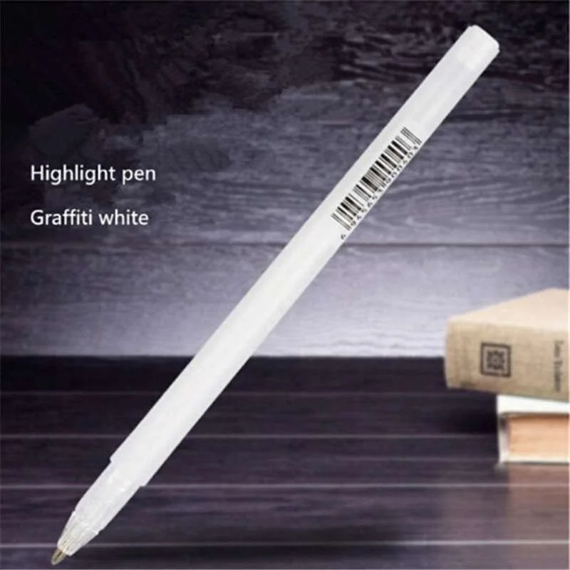 2pcs 0.8MM White Ink Gel Pens Office School Supplies Photo Album Drawing Painting Art Marker Pen