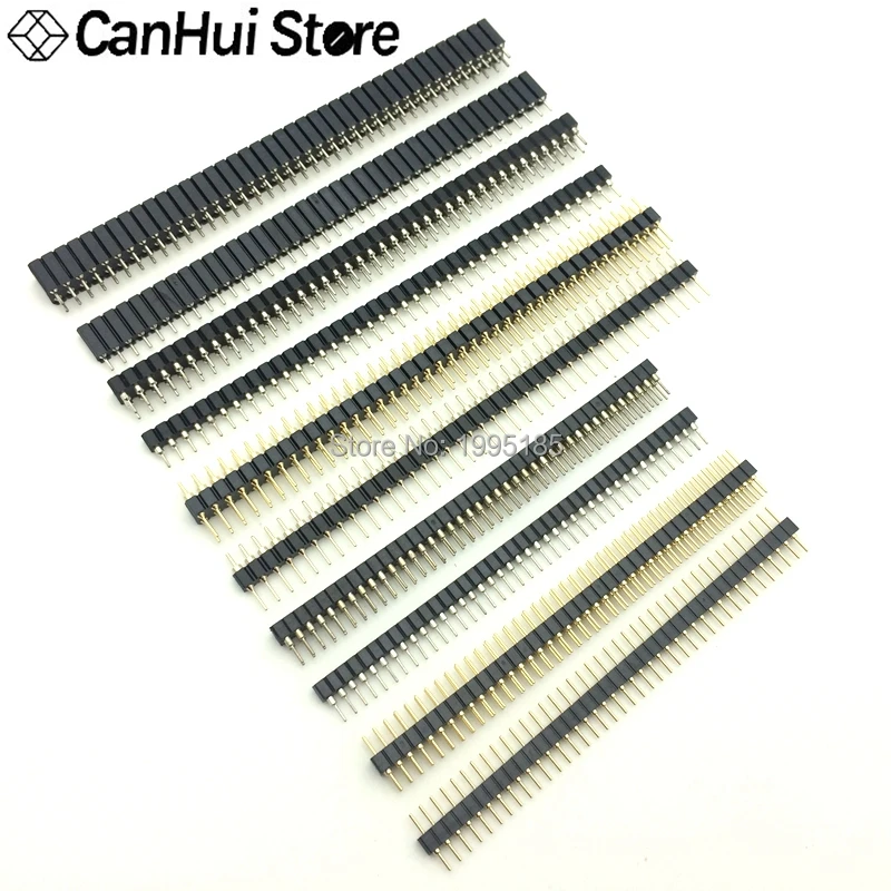 5pcs 2.0mm/2.54mm Female/Male Round Needle/Hole Single/Double Row 40Pin Round Female Header 1x40P 2x40P Round Pin Connector