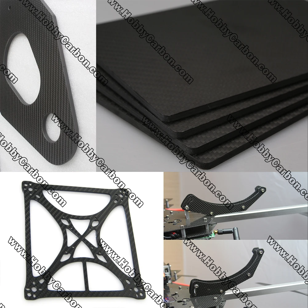 Full Carbon fiber plate twill matte sheet 400x500x2.0 1pc + 400x500x2.5 1pc, free screw 1kit