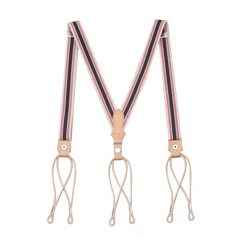 2,5 cm Gentleman Retro Erste Schicht Rindsleder Hosenträger Hosen Sling Elastic Suspender Leder Gürtel Für Männer Frauen Taste Band