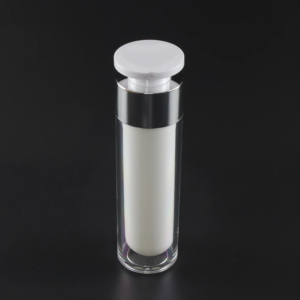 

50ml acrylic lotion airless dispenser cosmetic packaging refillable bottles, plastic bottles for cream/lotion/bb cream