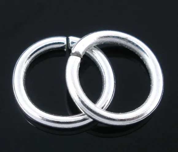 Lovely 300 PCs Silver Plated Open Jump Rings Findings 1.2x9mm (B04409)