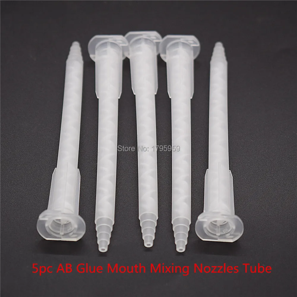 5pc AB Glues Static Mixer Mixing Tube Epoxy Resin Adhesives Syringe Mixing Nozzles Set for Two Component Liquid Mixing Machine