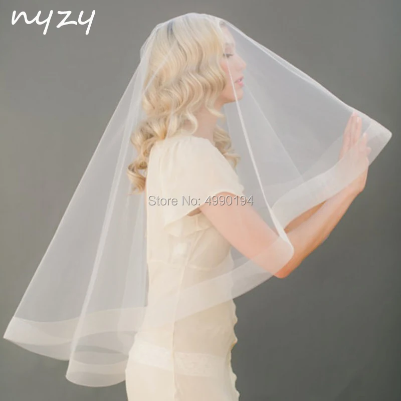 

NYZY V1 Real 1.5m Long No Comb One Layer Champagne Wedding Veil Bridal Veil Wedding accessories velo novia voile mariage 2019