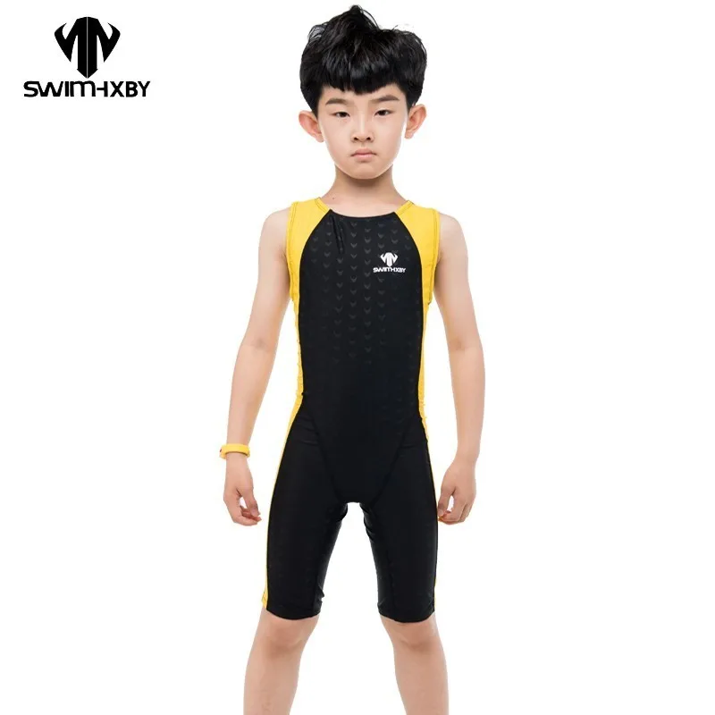 

HXBY Professional Swimsuit Boy One Piece Children Boys Sport Swimwear Training Swimsuit Boys Kids Men Swimwear Competition