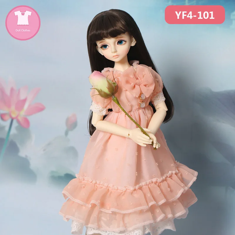 BJD SD Doll Clothes 1/4 Pure Rural Wind Dress Thin Skirts For Minifee or MSD Body YF4-101 Doll Accessories  luodoll