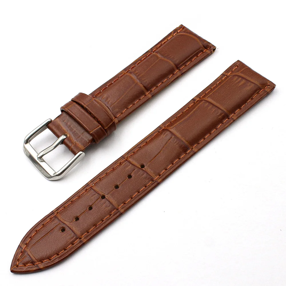 

New Watch Accessories Watchband PU Leather Men's Waterproof Brown Watchband With Pin Buckle Watch Band 22 MM WB049